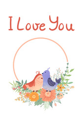 St.Valentine's Day illustration for clipart and holiday postcard. Hand painted illustration on the white isolated background.