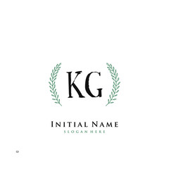 Obraz premium KG Initial handwriting logo vector