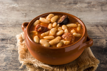 Typical Spanish fabada asturiana
