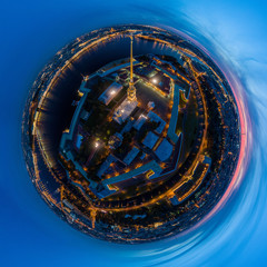 pherical panorama of the city center of Saint Petersburg, Peter and Paul fortress, Russia