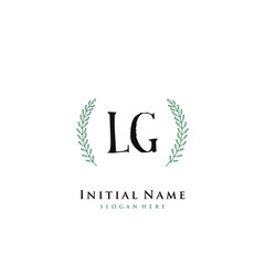 LG Initial handwriting logo vector