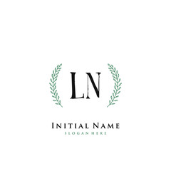 LN Initial handwriting logo vector
