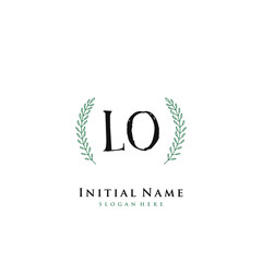 LO Initial handwriting logo vector