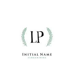 LP Initial handwriting logo vector