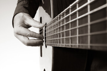 play the right hand on classical guitar. music in human life