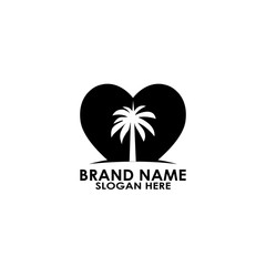 logo palm in love date icon love
