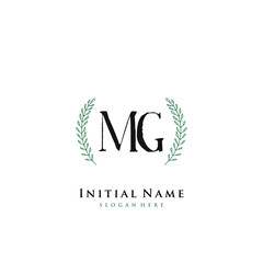 MG Initial handwriting logo vector