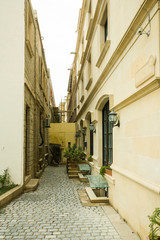 Street in the Central part of the city of Baku. Historical heritage of Azerbaijan. Icheri Sheher.