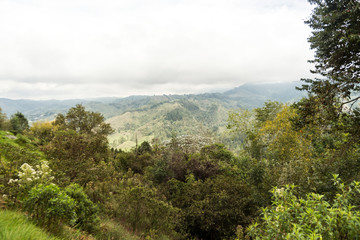 Sceneries of Lookout of Salento “Alto de la Cruz” in Quindio, Colombia.