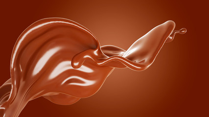 Splash fluid. 3d illustration, 3d rendering.