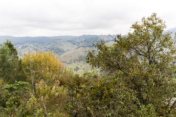 Sceneries of Lookout of Salento “Alto de la Cruz” in Quindio, Colombia.