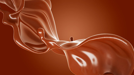Splash fluid. 3d illustration, 3d rendering.