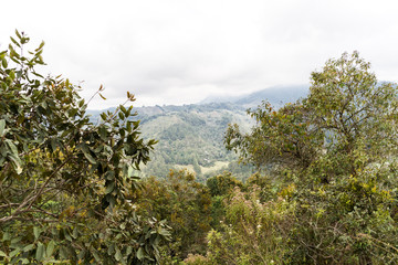 Obraz na płótnie Canvas Sceneries of Lookout of Salento “Alto de la Cruz” in Quindio, Colombia.