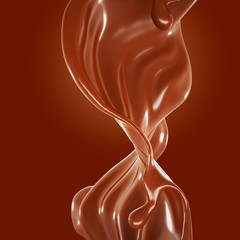 Splash fluid. 3d illustration, 3d rendering.