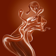 Splash fluid. 3d illustration, 3d rendering.