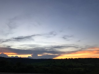 sunset over the field