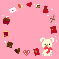 バレンタイン　カード　ピンク