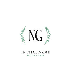 NG Initial handwriting logo vector