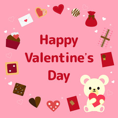 バレンタイン　カード　ピンク