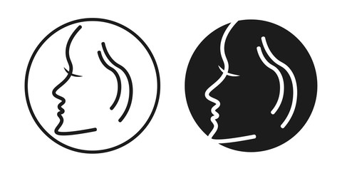 Silhouette of a beautiful young woman's face