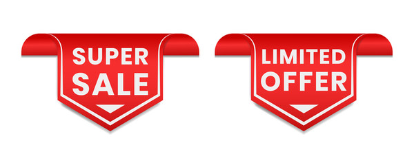 Super sale. Limited offer tag label for promotion in social media.