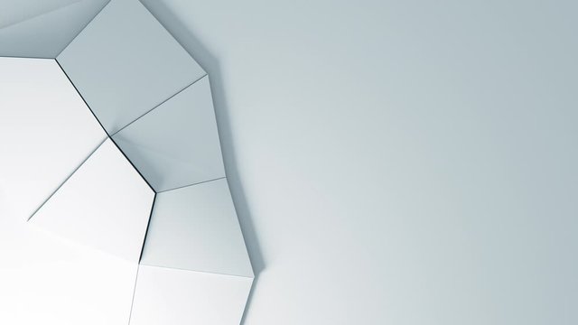 White Abstract Geometric Surface quad Loop clean minimal pattern, Animated 3d rendering background for business presentation. Wave moving. Seamless loop 4K UHD FullHD.