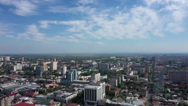 Big city in Russia. Drone shooting