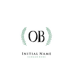 OB Initial handwriting logo vector