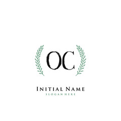 OC Initial handwriting logo vector