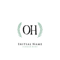 Fototapeta premium OH Initial handwriting logo vector