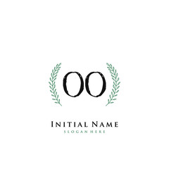 OO Initial handwriting logo vector