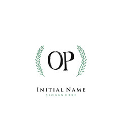 OP Initial handwriting logo vector