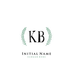 KB Initial handwriting logo vector