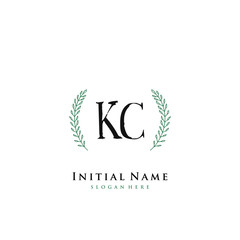 KC Initial handwriting logo vector