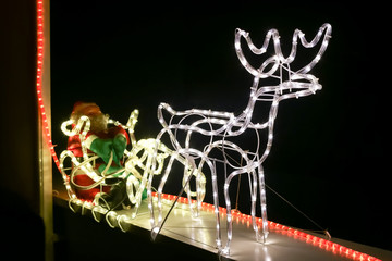Santa claus home decoration at night