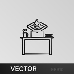 Office man coffee and notebook outline icon. Element of office life illustration. Premium quality graphic design icon. Signs and symbols collection icon for websites, mobile app