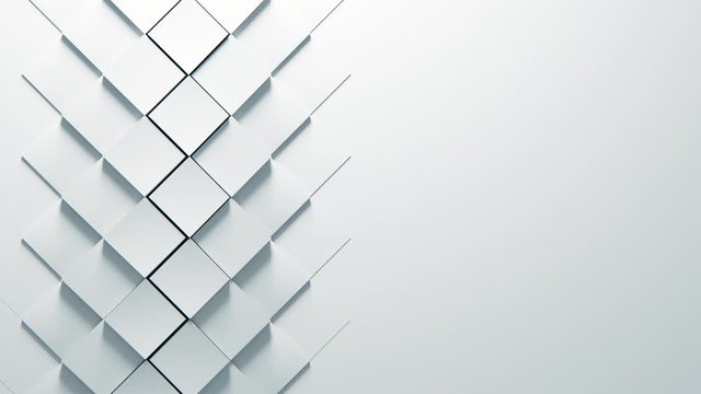 Background White Abstract  for business presentation. minimal pattern, Animated 3d rendering. Cubes.  UHD 3840x2160 Paper background. 