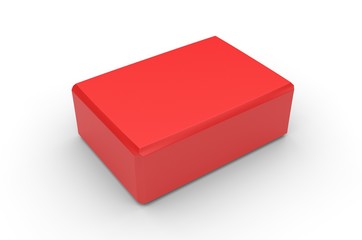Blank Natural Closed Cell Foam Yoga Block, 3d Render Illustration.