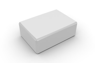 Blank Natural Closed Cell Foam Yoga Block, 3d Render Illustration.