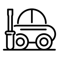 Car and screwdriver icon. Outline car and screwdriver vector icon for web design isolated on white background