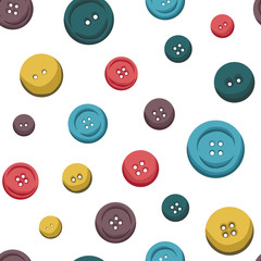 Sewing buttons vector seamless pattern for wrapping paper, fabric, textile.