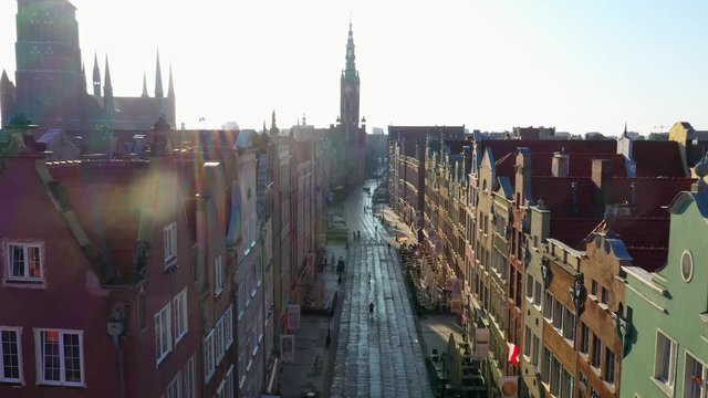 Aerial View of Gdansk, Old Town, Stare Miasto, Stara Motlawa, Strefa Historyczna, Wolne Miasto, Poland