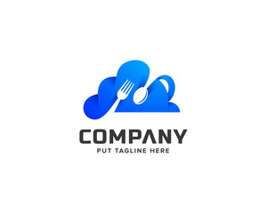 Cloud restaurant logo template for company