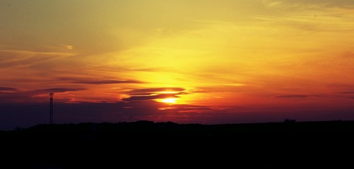 sunset in the field with so nice and beautiful view 