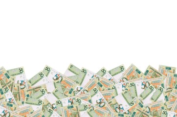 Pattern of new 50 rubles money bill in Belarus. Denomination in Republic of Belarus 2016