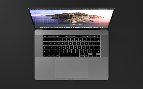 Apple Macbook Pro 16 inch with touchbar - top view