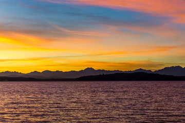 Olympic Mountains Sunset Silhouette 11