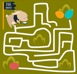 Game for children. Labyrinth with the Easter Rabbit