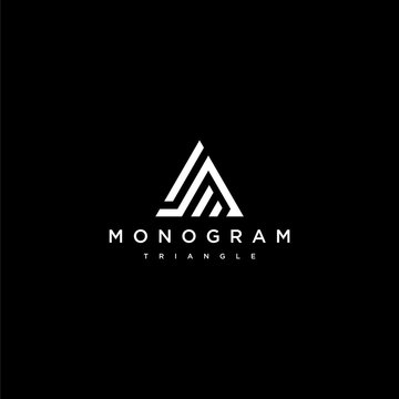 Bold logo design of A and Triangle with dark background - EPS10 - Vector.
