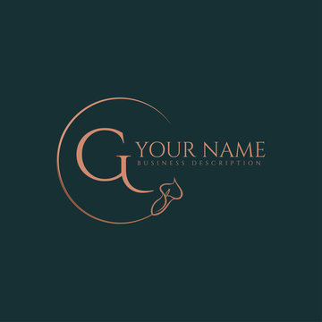 G initial letters of round flower elegant badge logo template